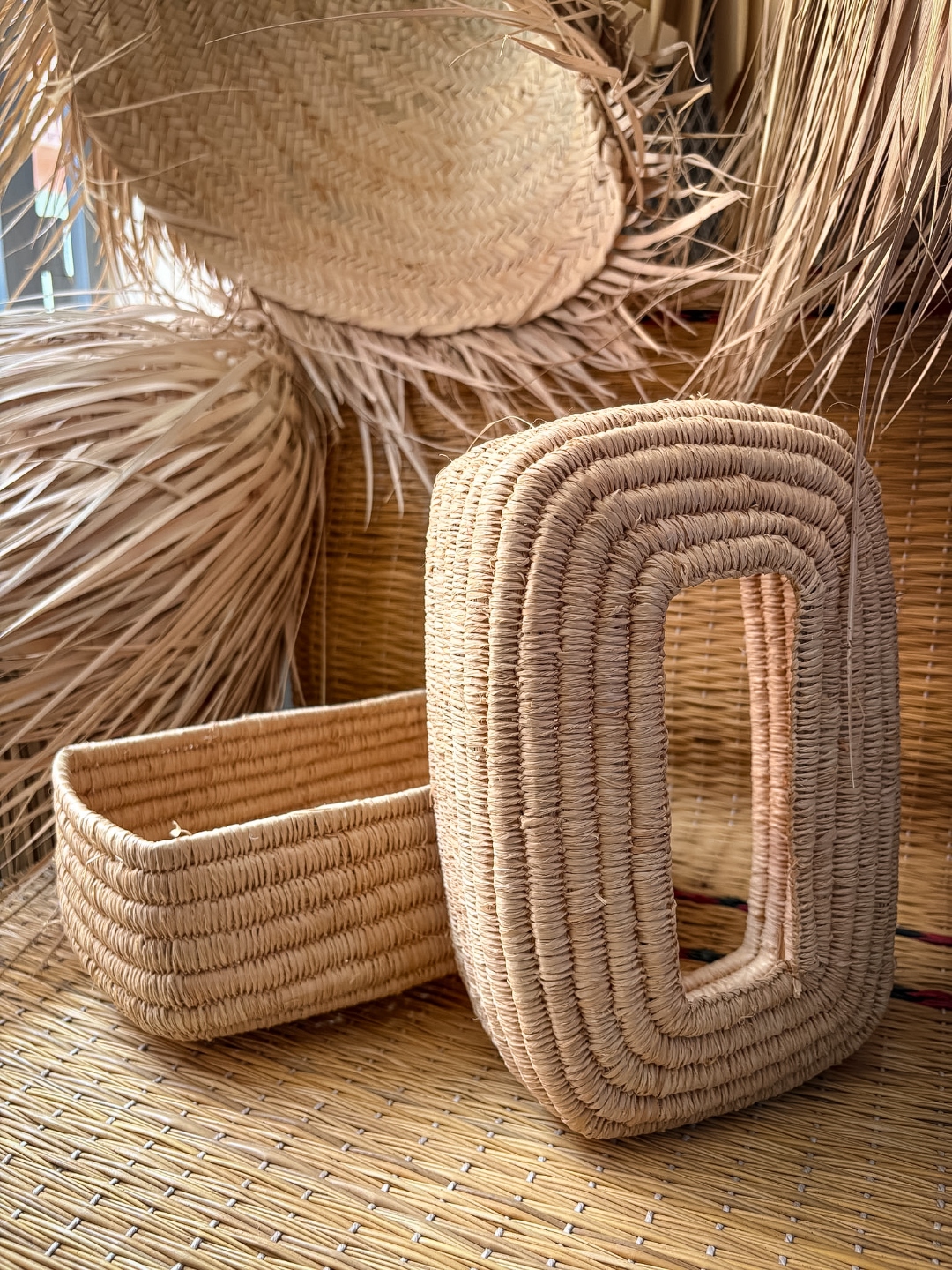 Boîte de Rangement en Raphia