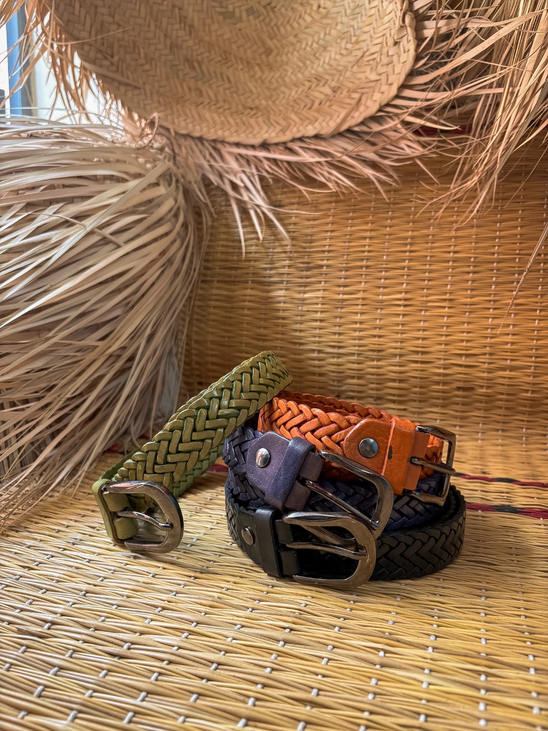 Ceinture en Cuir Tressé Duo